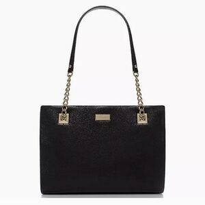 kate spade Soft Black leather shoulder bag With Chain